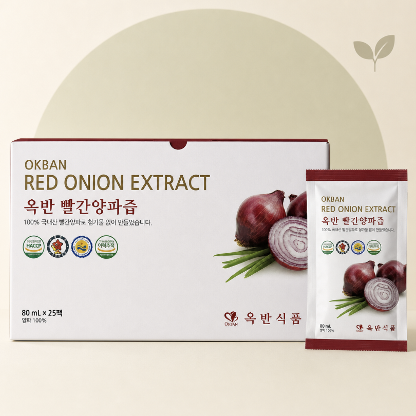 OKBAN Red Onion Extract 80 mL x 25 Pouches 옥반 빨간양파즙 80mL×25포 - Image 1
